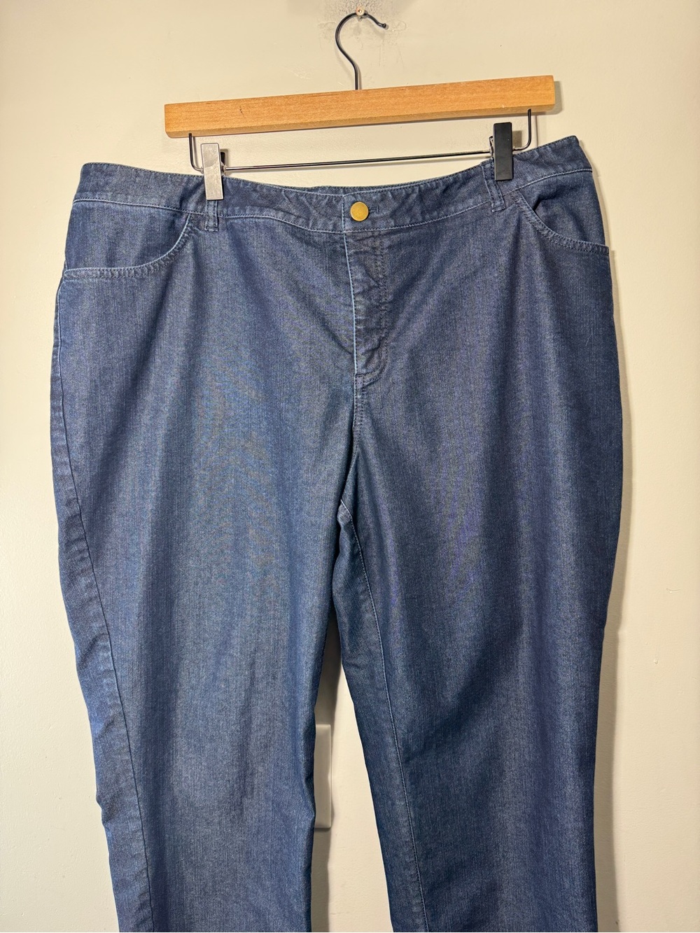 Lafayette 148 Straight Leg Cotton Jeans Dark Wash Size 18 - Picture 3 of 8